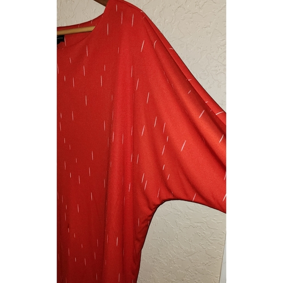 NWT Worthington Women's Top Long Batwing Sleeves Fiery Red Bespeckled Size XL - Picture 4 of 11